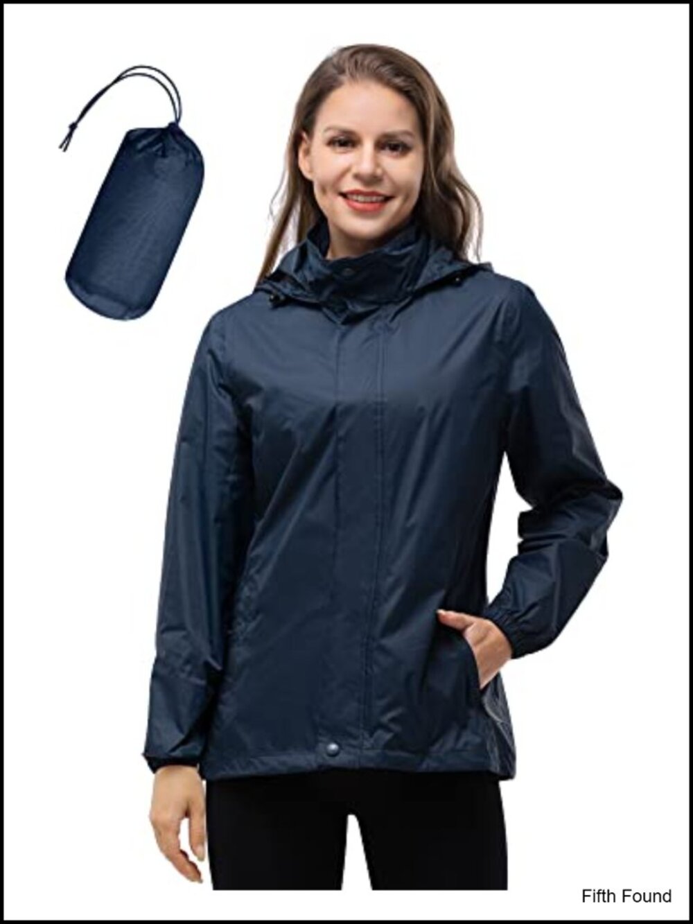 Packable Waterproof Lightweight Women's Rain Jacket Hooded